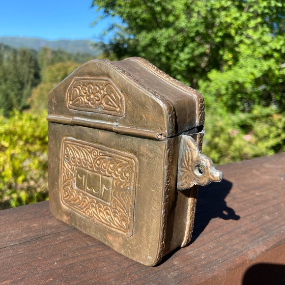 KORAN BOX from Morocco. Beautiful Inlaid Vintage Box, Bone, Stone & Engraving - Picture 6 of 8
